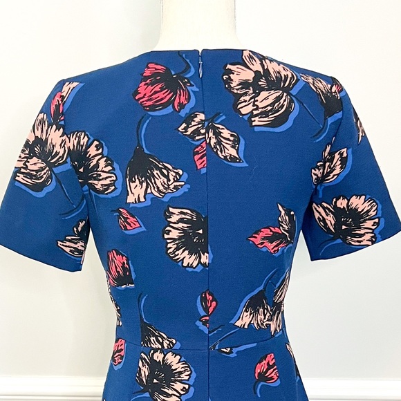J. Crew Floral Sheath Dress Blue Size 2 - Picture 9 of 9